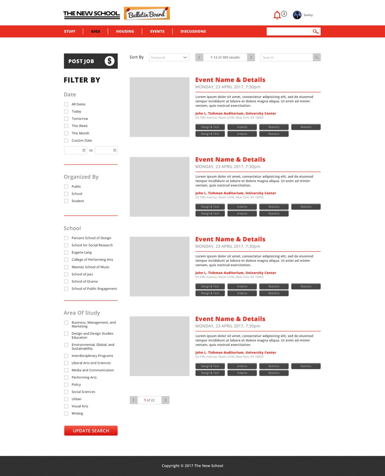 Events Page